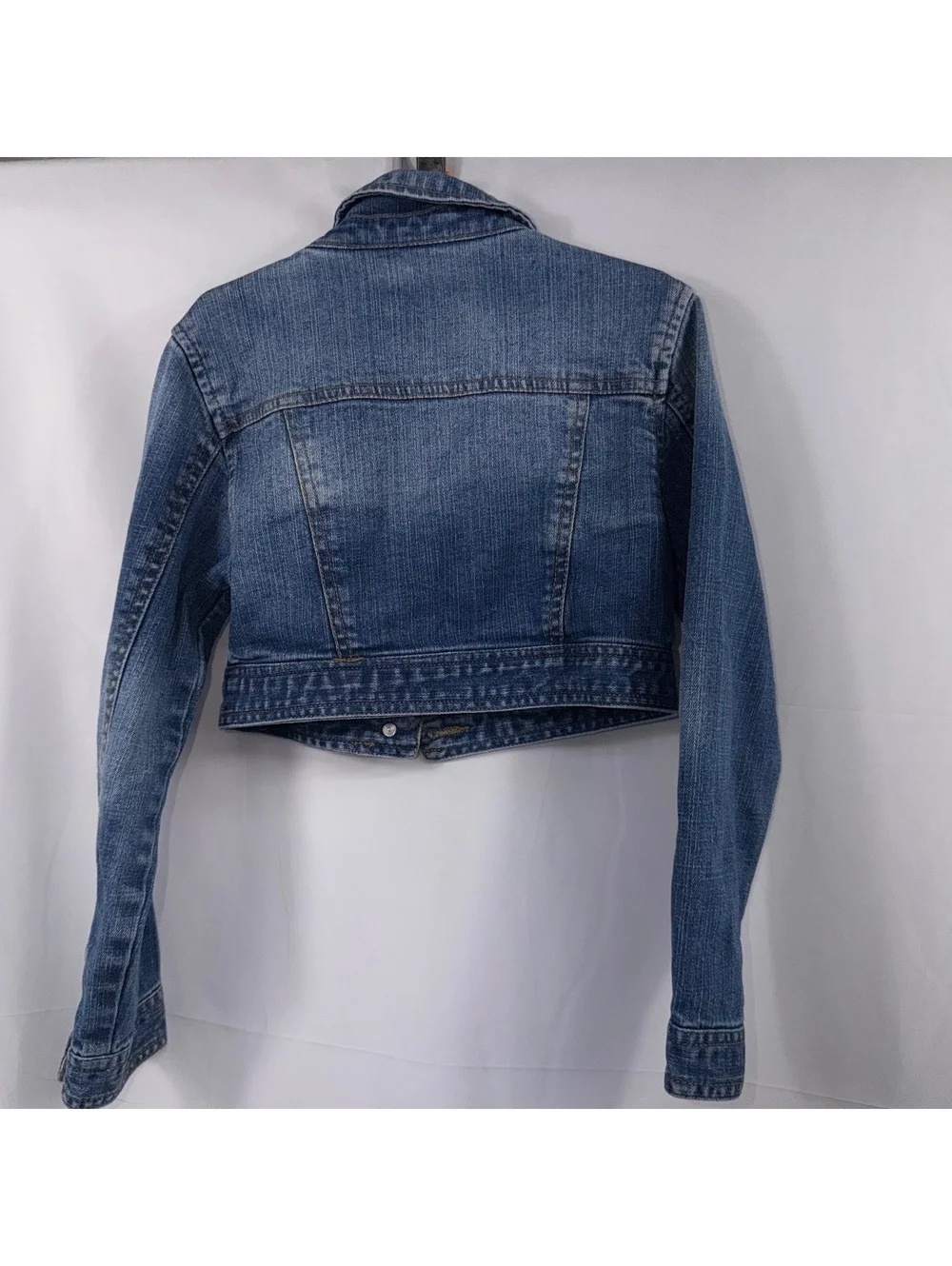 Justice Girls Size 6/7 Studded Cropped Denim Jacket